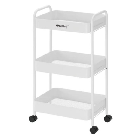 Regał 3 poziomy metalowy KingHoff KH-1941 biały 44,7x30,6x77,3cm